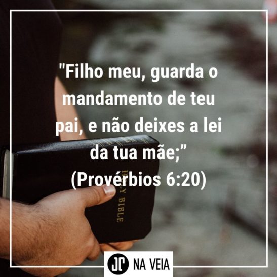 Imagem com o versículo sobre obediência de Provérbios 6:20