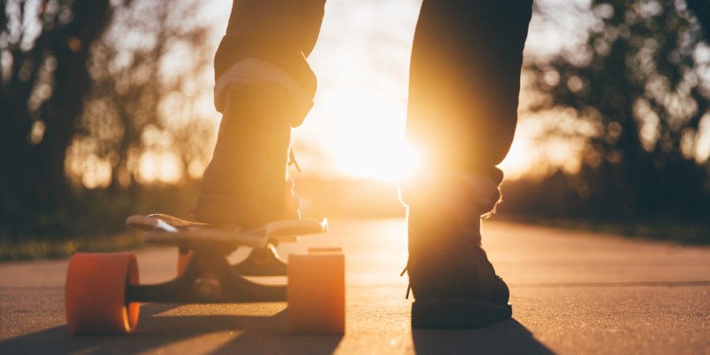 Longboard contra o sol