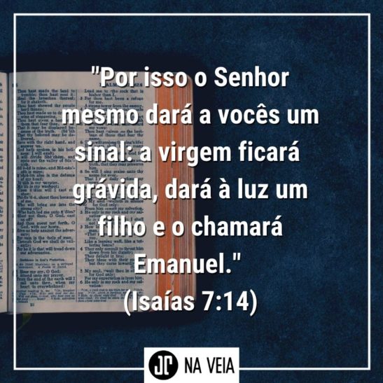 Imagem de versículos para o Natal com o texto de Isaías 7:14