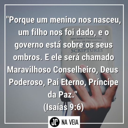 Imagem de versículos para o Natal com o texto de Isaías 9:6